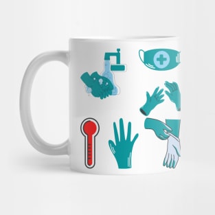 5 stickers of Coronavirus in one pack  colorful version Mug